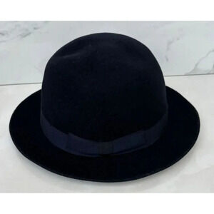 Vintage Robert Kirk Womens Wide Brim 100% Wool Classic Hat Blue Sz L